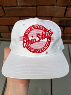 Vintage Ohio State University Buckeyes White SnapBack Hat